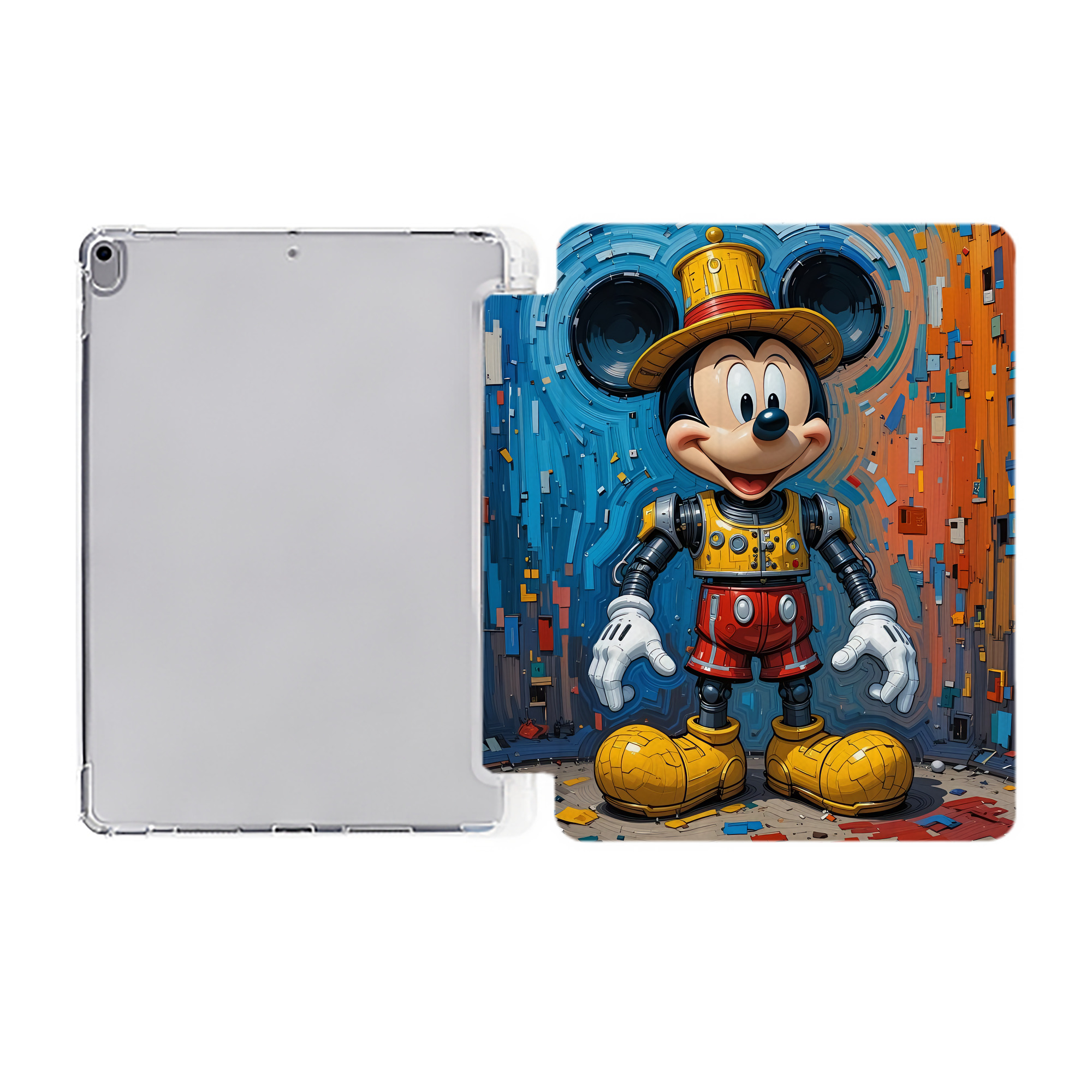 （画像用） ミッキーマウス Mickey Mouse IPad ケース ペン収納付き 三つ折りスタンド PUレザー×シリコン 対応機種9.5/10.5/10.9インチ